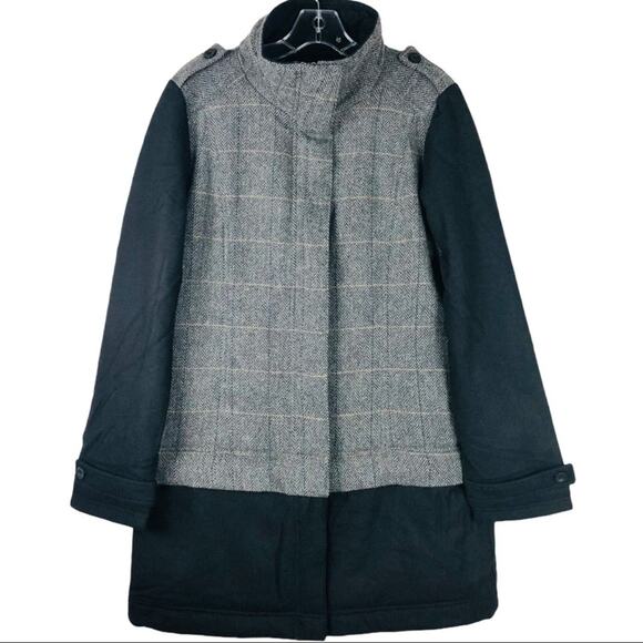 NWT Prana Grey black wool herringbone Caprise convertible jacket medium - Picture 1 of 14